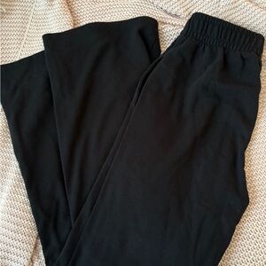 Wide Leg Black Sweatpants
